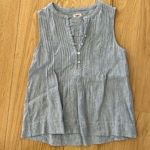 Faherty Isha Sleeveless Linen Top, Size Small